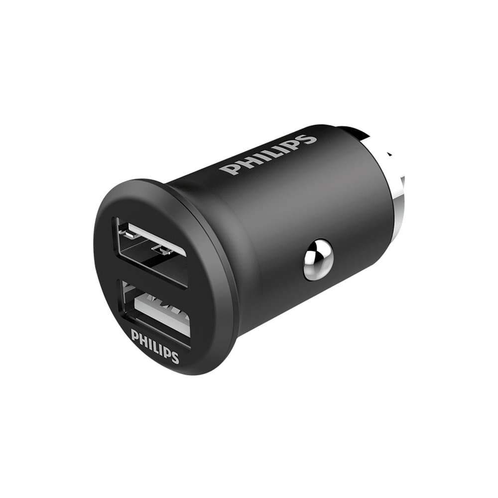 CARREGADOR VEICULAR PHILIPS 2 USB A 4,8A 24W