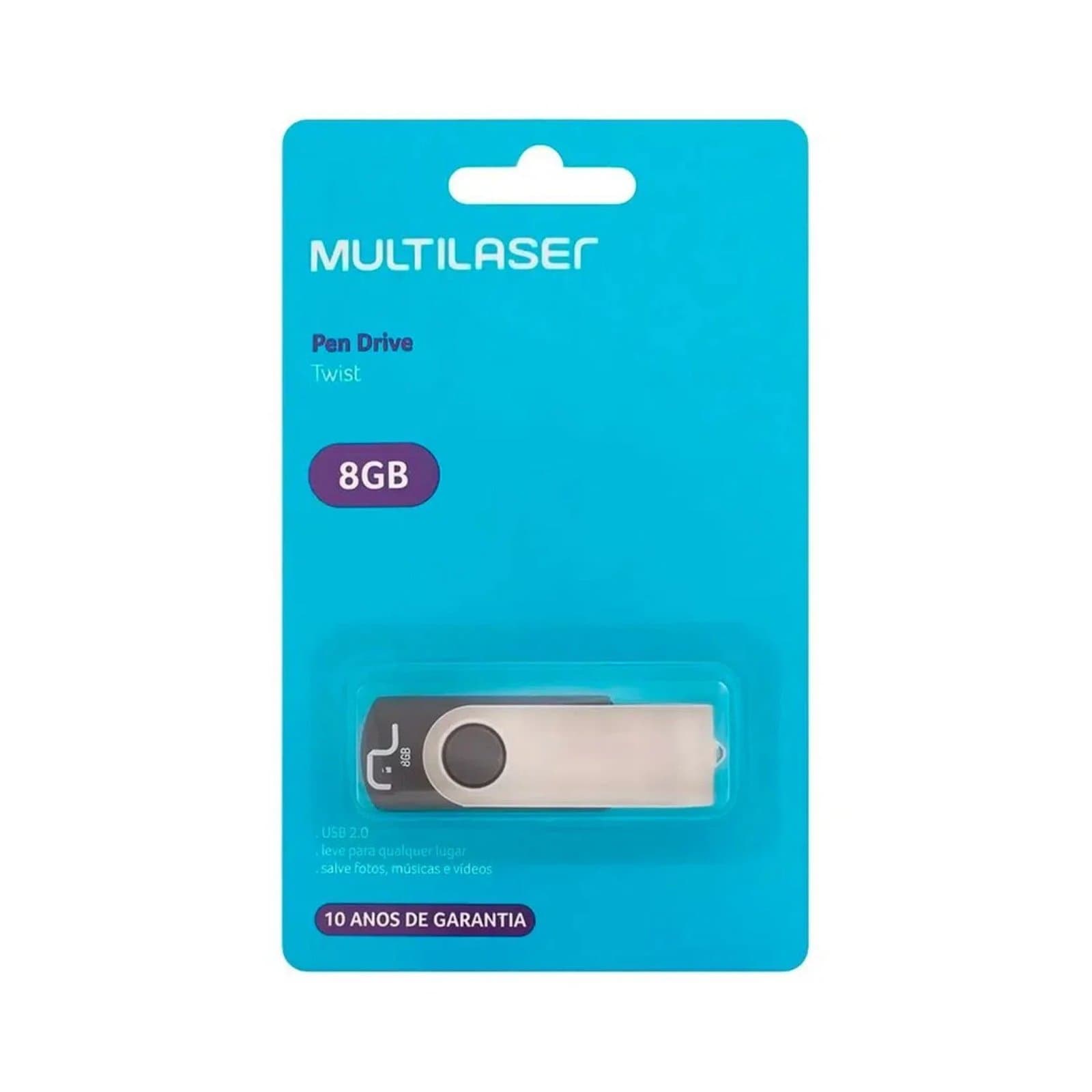 PEN DRIVE 8GB TWIST MULTILASER