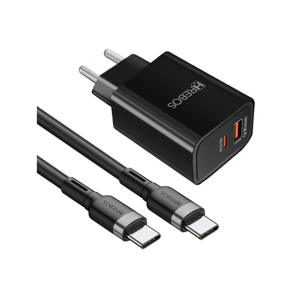 CARREGADOR HREBOS CRG-154CC USB-C/A 20W BLK