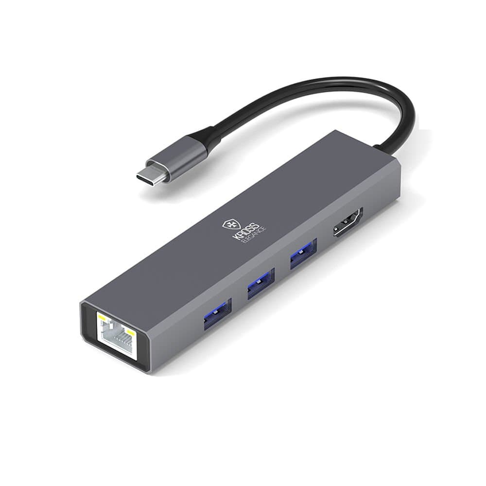 ADAPTADOR KROSS USB-C/HDMI/3-USB/RJ45 UCT618