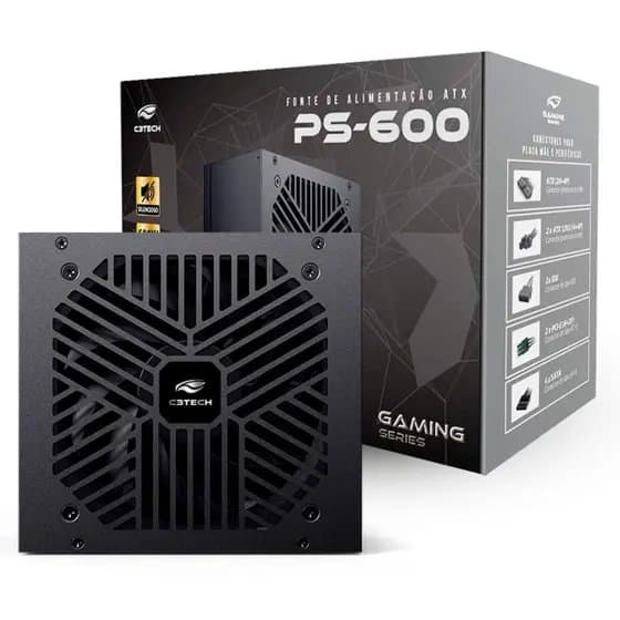 FONTE ATX 600W PS-600BK C3T S/CABO C3T