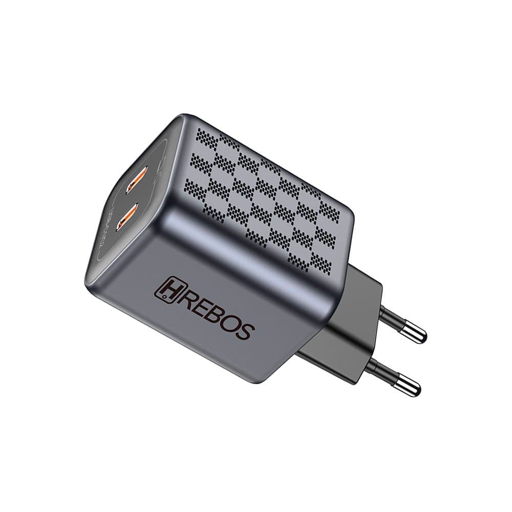 CARREGADOR HREBOS CRG-218 45W DUAL USB-C