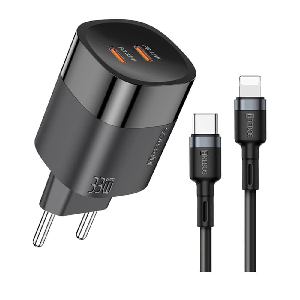 CARREGADOR HREBOS CRG-223CI 33W 2XUSB-C