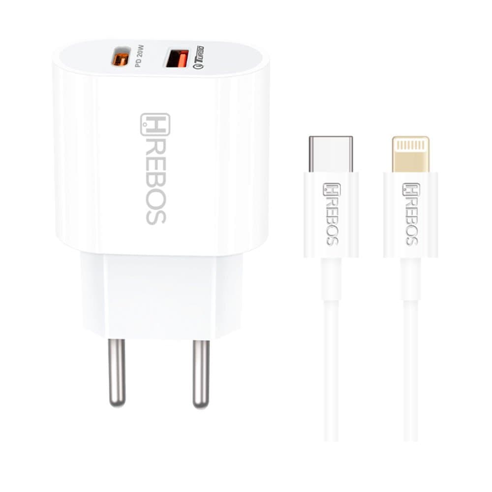 CARREGADOR HREBOS CRG-215CI USB-C/L 20W BCO