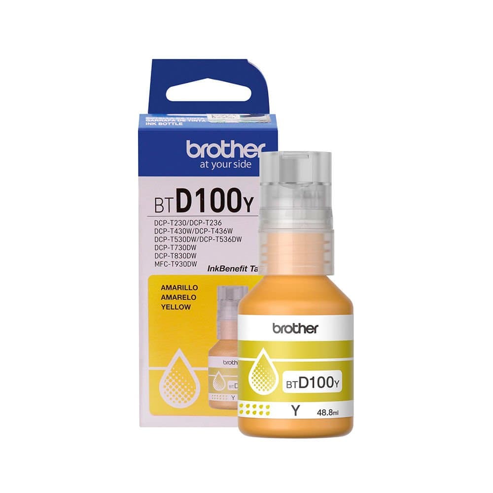 REFIL TINTA BROTHER AMARELO BTD100Y