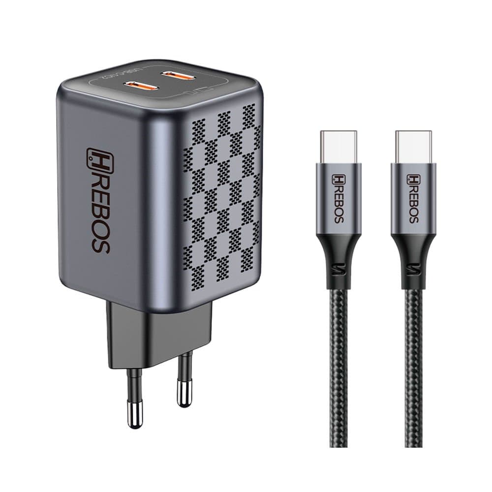 CARREGADOR HREBOS CRG-218CC 45W 2XUSB-C C/CB