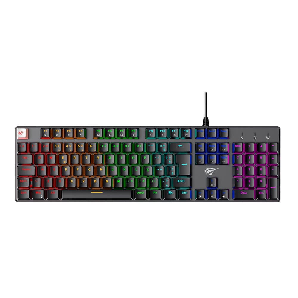 TECLADO GAMER  MECANICO HAVIT KB432L PTO S.BLUE RGB