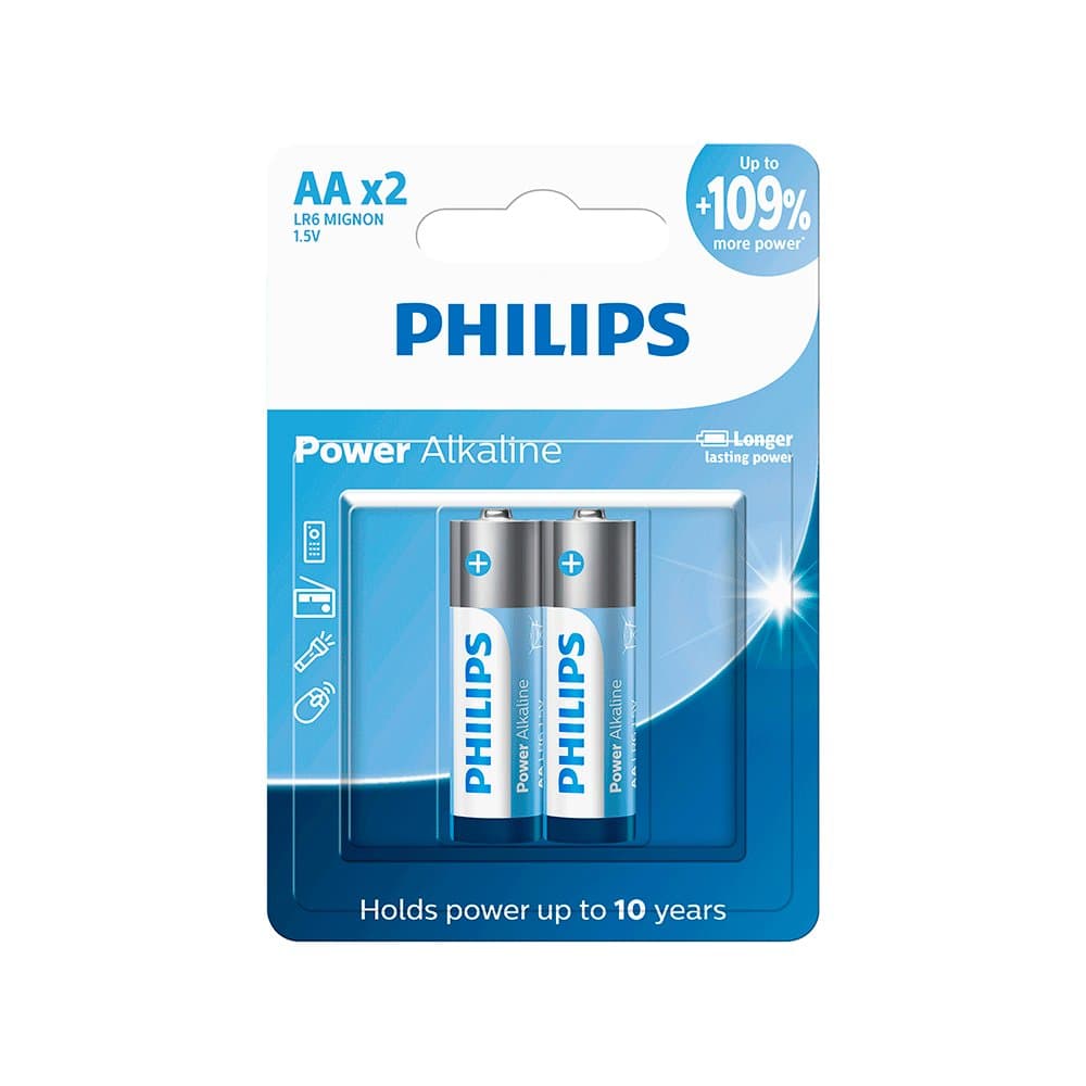 PILHA PHILIPS ALCA. LR06 C/02 AA