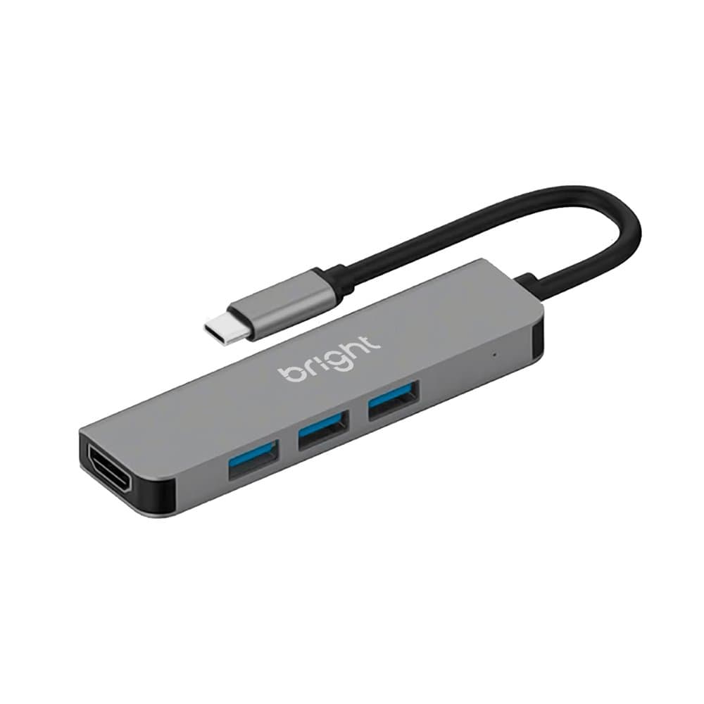 HUB USB TIPO C 3 PORTAS USB 3.0 + HDMI 4K BRIGHT